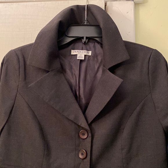 Pendleton Virgin Wool Lycra Gray Beautifully Tailored Blazer NeverUsed - Picture 2 of 12